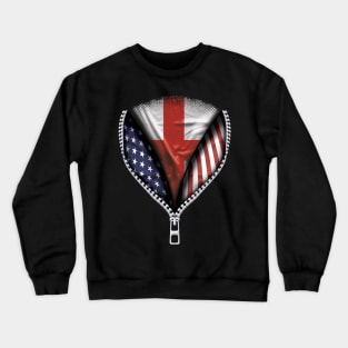 English Flag  England Flag American Flag Zip Down - Gift for English From England Crewneck Sweatshirt